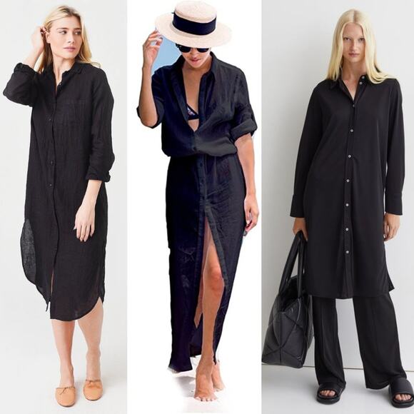 ESSENCIAL DRESS CO shirt dress button down or swimwear cover-up size 12 MEDIUM - Picture 3 of 11